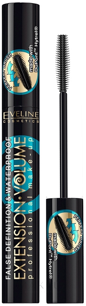 4D Wasserfeste Mascara für voluminöse Wimpern - Eveline Cosmetics 4D Extension Volume&Waterprof Mascara — Bild Black