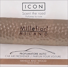 Auto-Lufterfrischer Metalltöne: Vanille und Holz - Millefiori Milano Icon Car Metal Shades Fragrance Vanilla And Wood — Bild N1