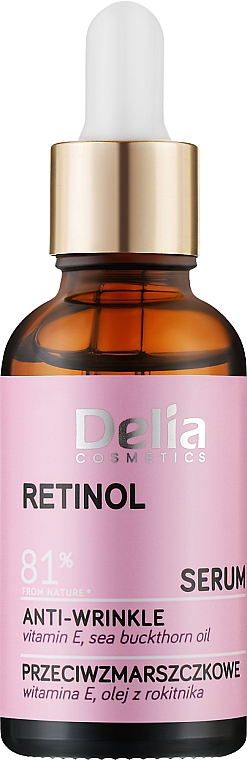 Anti-Falten Serum mit Retinol für Gesicht, Hals und Dekolleté - Delia Retinol Serum — Bild N1