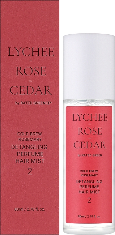 Parfümierter Haarnebel Lychee-Rose-Zeder - Rated Green Cold Brew Rosemary Detangling Perfume Hair Mist 2 — Bild N2