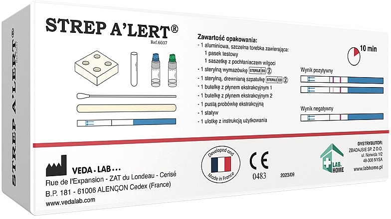 Diagnostischer Test zum Nachweis von Streptokokken-Tonsillitis - Lab.Home Strep A'Lert — Bild N2