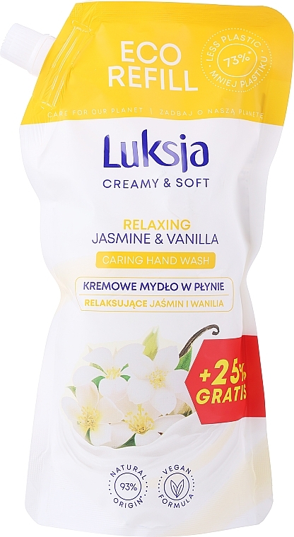 Flüssige Handseife mit Jasminextrakt und Vanille - Luksja Creamy & Soft Jasmine & Vanilla Hand Wash (Doypack) — Bild N3