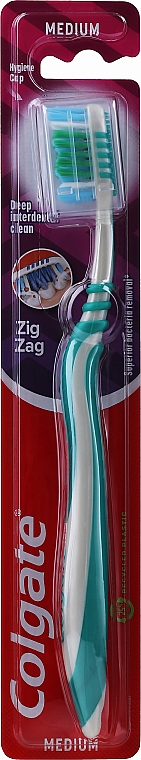 Zahnbürste Zig Zag Plus mittel №2 grau-grün - Colgate Zig Zag Plus Medium Toothbrush — Bild N1