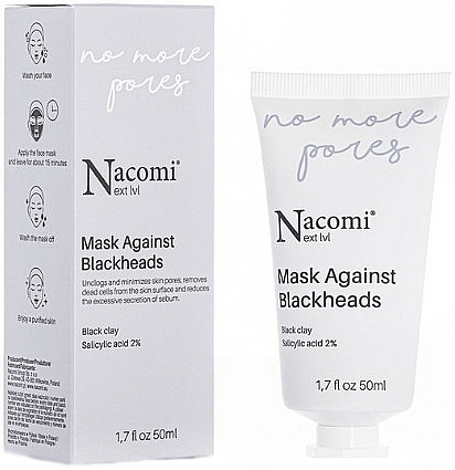 Gesichtsmaske gegen Mitesser mit schwarzer Tonerde und Salicylsäure - Nacomi Next Level Mask Against Blackheads — Bild N1