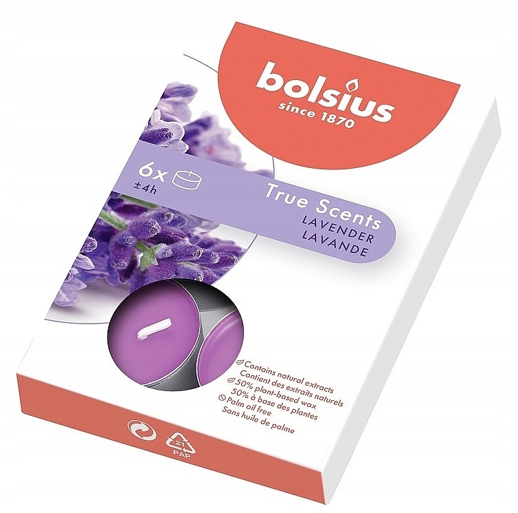 Teelicht-Set Lavendel, 4H - Bolsius Lavender Candle — Bild N1