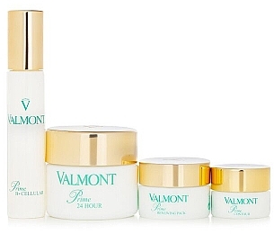 Gesichtspflegeset - Valmont Energy Prime 24 Hour Gold Retail Set (Gesichtscreme 50ml + Gesichtsmaske 15ml + Gesichtsserum 15ml + Augencreme 5ml + Kosmetiktasche) — Bild N2