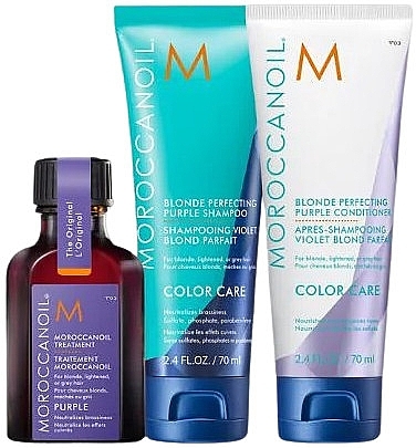 Set - Moroccanoil Brilliant Blonde Purple Trio Kit( shm/70ml + cond/70ml + oil/25ml) — Bild N2