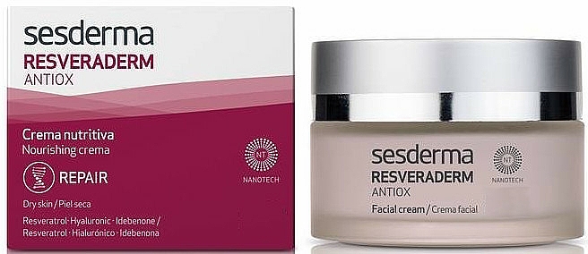 Pflegende Anti-Aging Gesichtscreme mit Antioxidantien - SesDerma Laboratories Resveraderm Antiox Nourishing Facial Cream