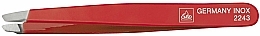 Pinzette schräg 9.5 cm rot - Erbe Solingen — Bild N1