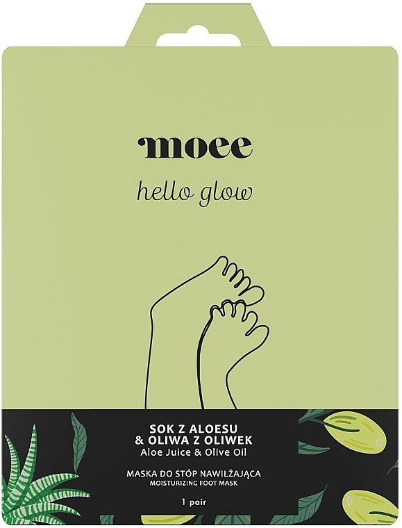 Feuchtigkeitsspendende Fußmaske mit Aloe-Saft und Olivenöl - Moee Hello Glow — Bild N1