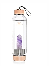 Düfte, Parfümerie und Kosmetik Glaswasserflasche mit Amethyst, 650 ml - Crystallove Hexagon Amethyst Bottle