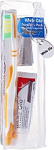 Düfte, Parfümerie und Kosmetik Mundpflegeset zum Reisen orange - White Glo Travel Pack (Zahnpaste 24g + Zahnbürste 1 St. + Zahnseide-Sticks 8 St.)