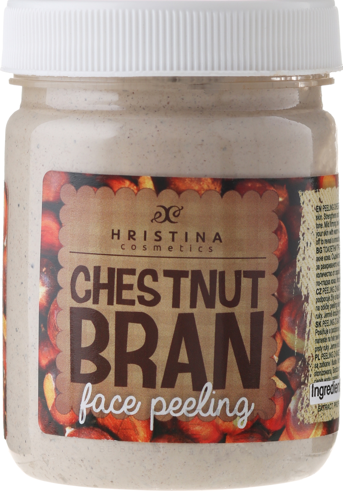 Gesichtspeeling mit Kastanien - Hristina Cosmetics Chestnut Bran Face Peeling — Bild 200 ml