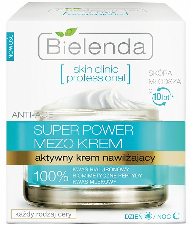 Intensiv feuchtigkeitsspendende Gesichtscreme für Tag und Nacht mit Hyaluron- und Milchsäure - Bielenda Skin Clinic Professional Mezo Anti-age — Bild N1