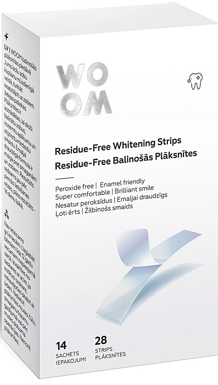 Zahnaufhellungsstreifen - Woom Residue-Free Whitening Strips — Bild N1