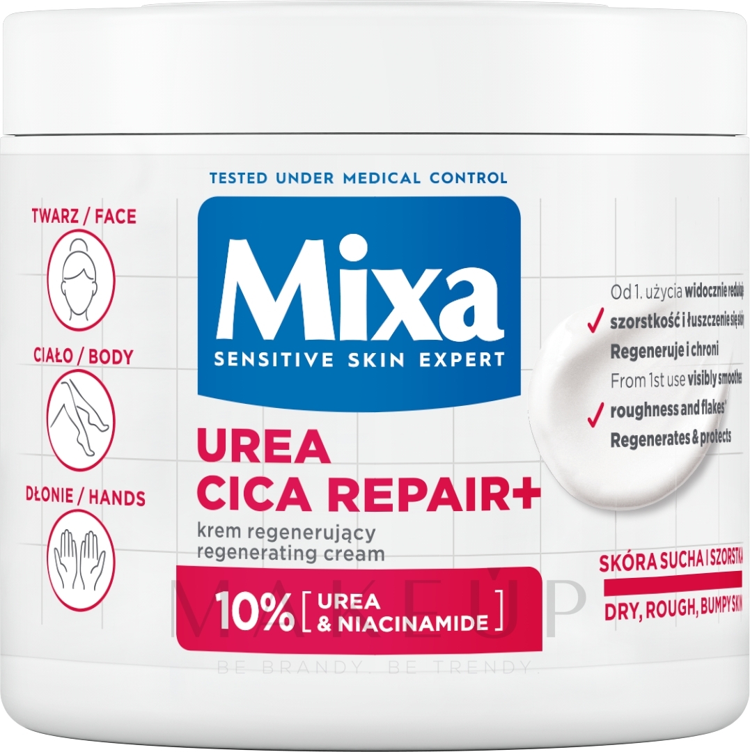Revitalisierende Körpercreme - Mixa Urea Cica Repair+ Regenerating Cream — Bild 400 ml