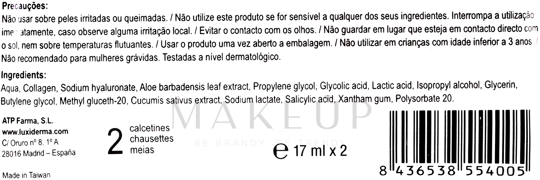 Peeling-Fußmaske - Luxiderma Exfoliating Sock Removes — Bild 2 x 17 ml