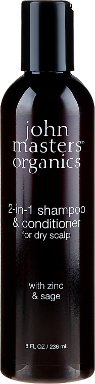 2in1 Shampoo und Conditioner für trockene Kopfhaut mit Zink und Salbei - John Masters Organics Zinc & Sage Shampoo & Conditioner — Bild N1