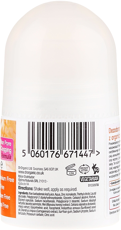 Deo Roll-on mit Manuka-Honig - Dr. Organic Bioactive Skincare Manuka Honey Deodorant — Bild N2