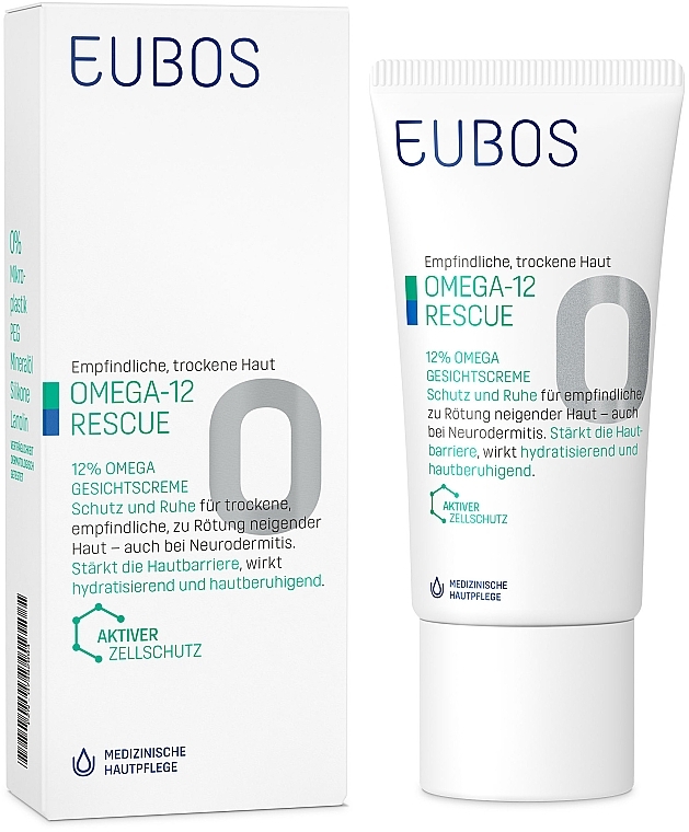 Feuchtigkeitsspendende Gesichtscreme - Eubos Med Omega-12 Rescue Face Cream — Bild N1