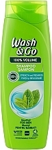 Düfte, Parfümerie und Kosmetik Shampoo mit Minzextrakt - Wash&Go 100 % Volume Menthol Shampoo