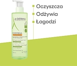 2in1 Weichmachendes Reinigungsgel für Körper und Haare für trockene und atopische Haut - A-Derma Exomega Control Emollient Cleansing Gel 2in1 — Bild N3