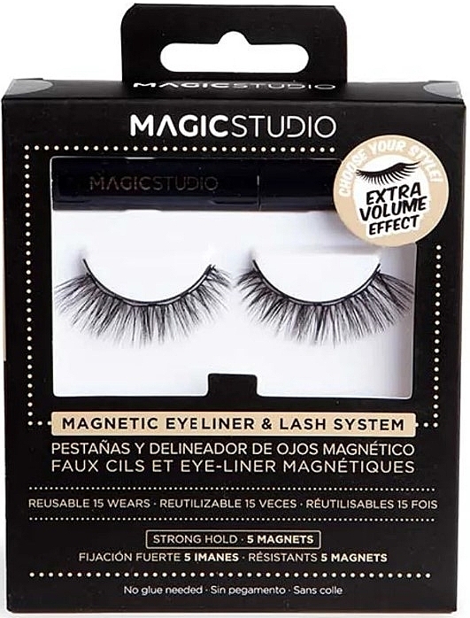 Magnetische falsche Wimpern mit Eyeliner - Magic Studio Magnetic Eyelashes + Eyeliner Extra Volume Effect — Bild N2