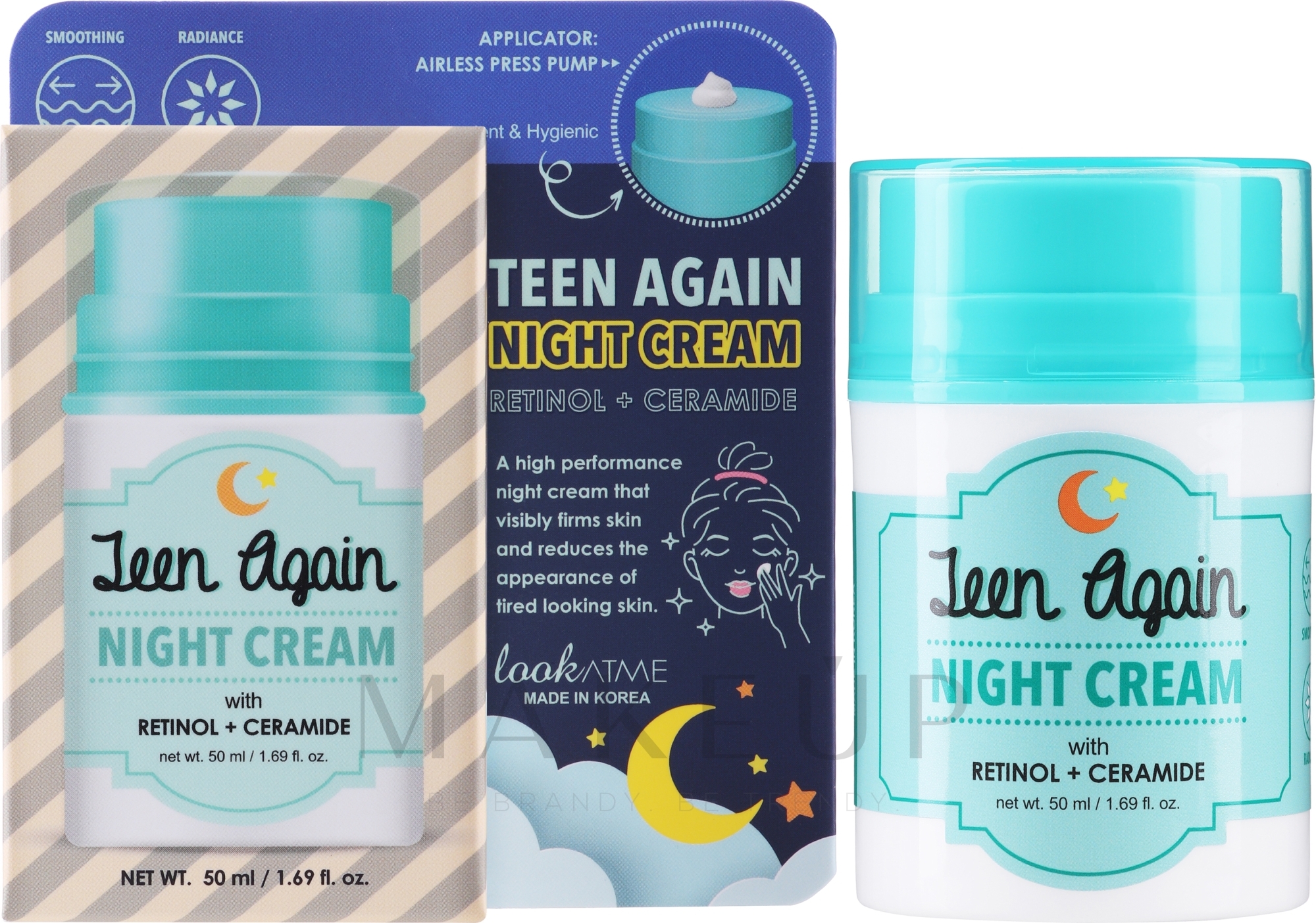 Feuchtigkeitsspendende Gesichtscreme für die Nacht - Look At Me Teen Again Night Cream — Bild 50 ml