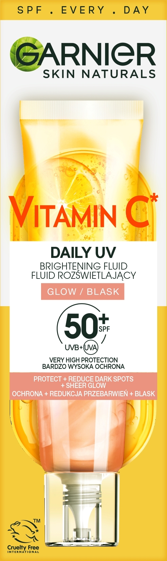 Tages-Sonnenschutzfluid mit Vitamin C für einen strahlenden Teint SPF50+ - Garnier Skin Naturals — Bild 40 ml