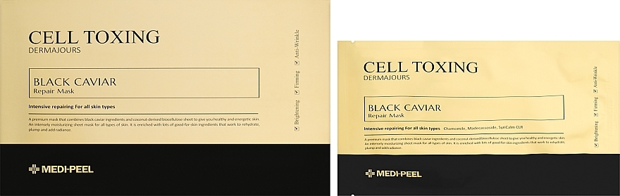 Regenerierende Tuchmaske - MEDIPEEL Cell Toxing Black Caviar Dermajours Repair Mask — Bild N2