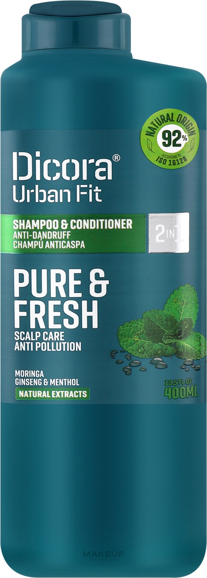 Shampoo-Conditioner gegen Schuppen - Dicora Urban Fit Shampoo & Conditioner 2 In 1 Pure & Fresh — Bild 400 ml