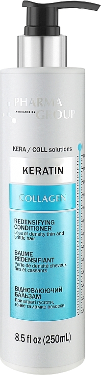 Revitalisierender Balsam - Pharma Group Laboratories Keratin + Collagen Redensifying Conditioner — Bild N2