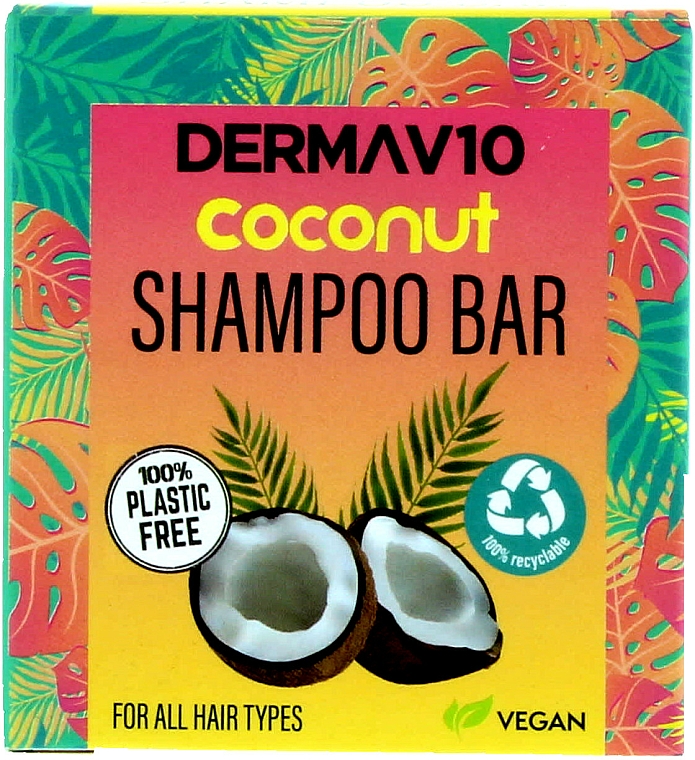 Nährendes und feuchtigkeitsspendendes festes Shampoo mit Kokosnussöl - Derma V10 Shampoo Bar Coconut — Bild N1