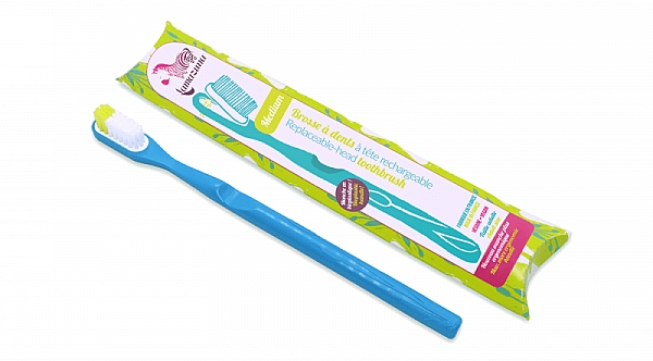 Zahnbürste aus Bioplastik mit austauschbarem Kopf mittel, blau - Lamazuna Toothbrush — Bild N1