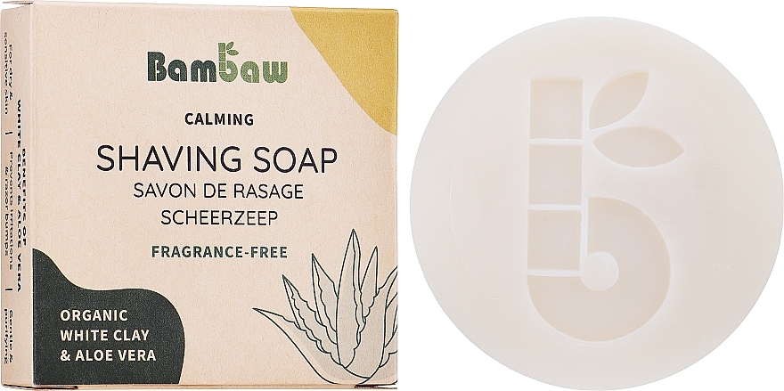 Rasierseife ohne Duft - Bambaw Shaving Soap Organic White Clay & Aloe Vera — Bild N2