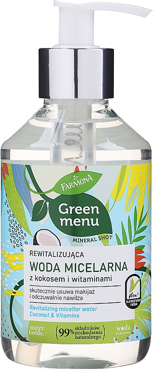 Revitalisierendes Mizellenwasser mit Kokos und Vitaminen - Farmona Green Menu — Bild N1
