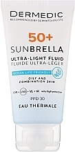 Ultraleichte Schutzcreme für fettige- und Mischhaut SPF 50+ - Dermedic 50+ Sunbrella Ultra-light Fluid — Bild N1