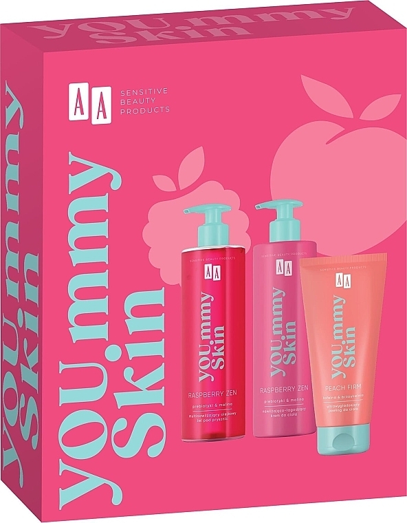 Set - AA You.mmy Skin Raspberry (Duschgel/400 ml + Körpercreme/400 ml + Körperpeeling/200 ml) — Bild N1