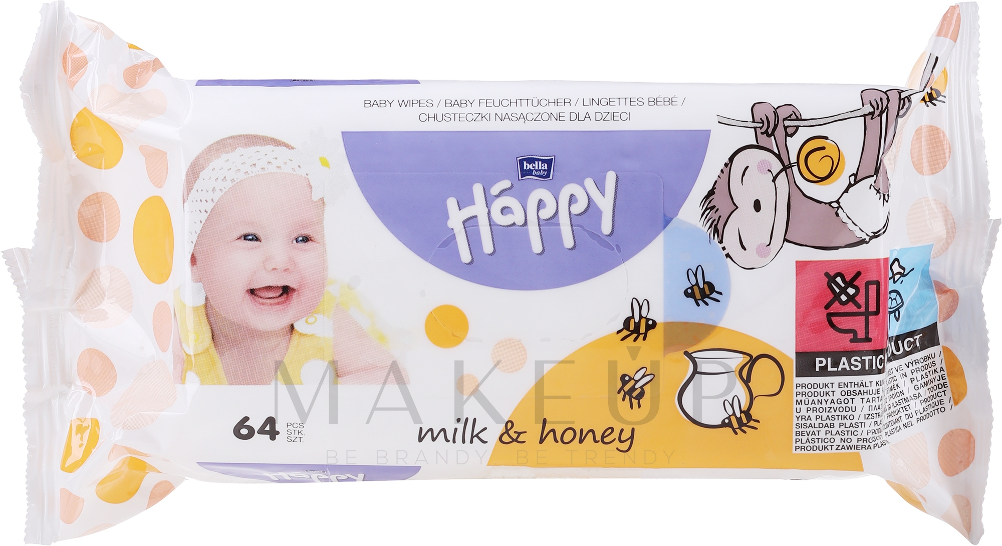 Feuchttücher Milch & Honig - Bella Baby Happy Milk & Honey — Foto 64 St.