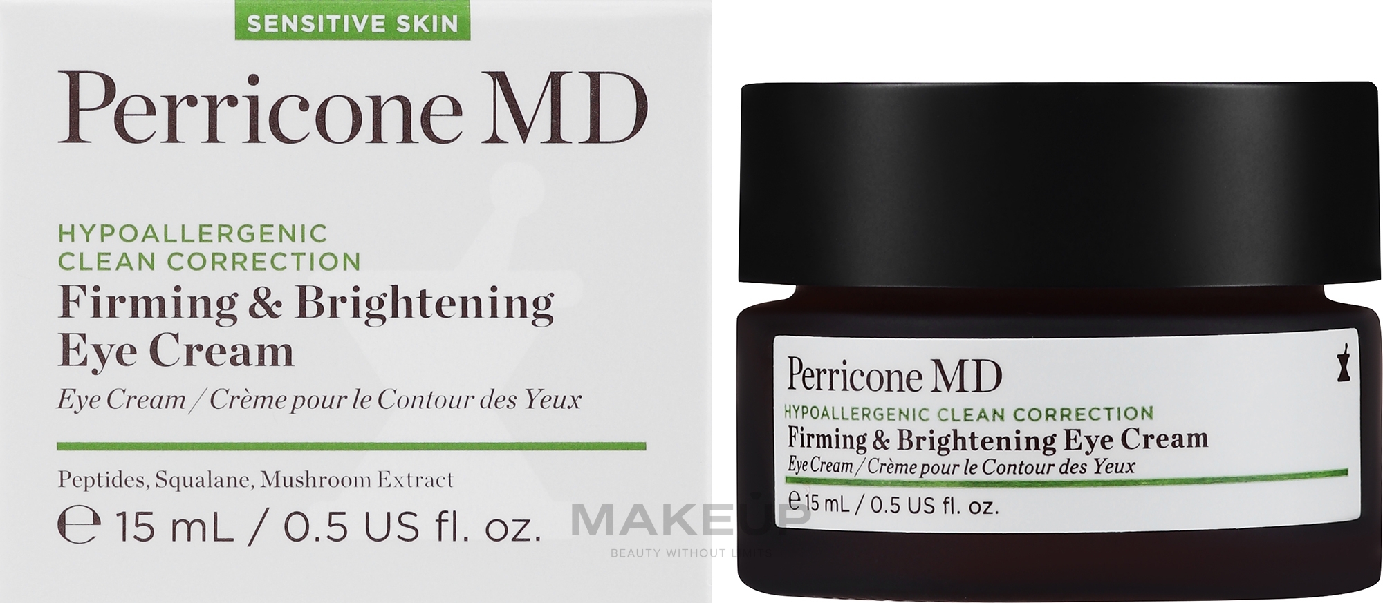 Straffende und aufhellende Augencreme - Perricone MD Hypoallergenic Clean Correction Firming & Brightening Eye Cream — Bild 15 ml
