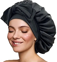 Yeye Bonnet  - Satin-Haarturban mit Bindeband schwarz — Bild N1