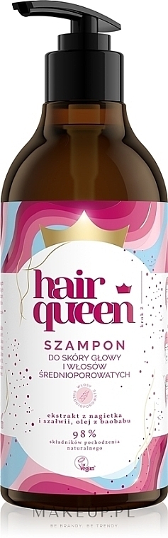 GESCHENK! Shampoo für Haare mit mittlerer Porosität - Hair Queen Shampoo  — Bild N1