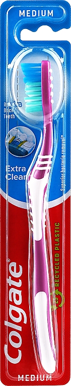 Zahnbürste mittel karminrot - Colgate Extra Clean Medium — Bild N1