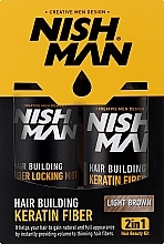 Düfte, Parfümerie und Kosmetik Haarpflegeset - Nishman Hair Building Keratin Fiber (Puderspray zur Haarverdichtung 21g + Fixierspray 100ml)