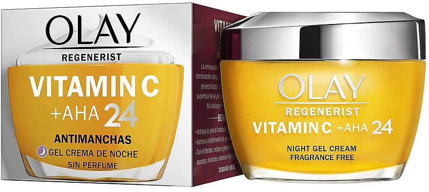 Nachtcreme-Gel mit Vitamin C, AHA-Säuren und Niacinamid - Olay Regenerist Vitamin C + AHA 24 Night Cream Gel — Bild N1