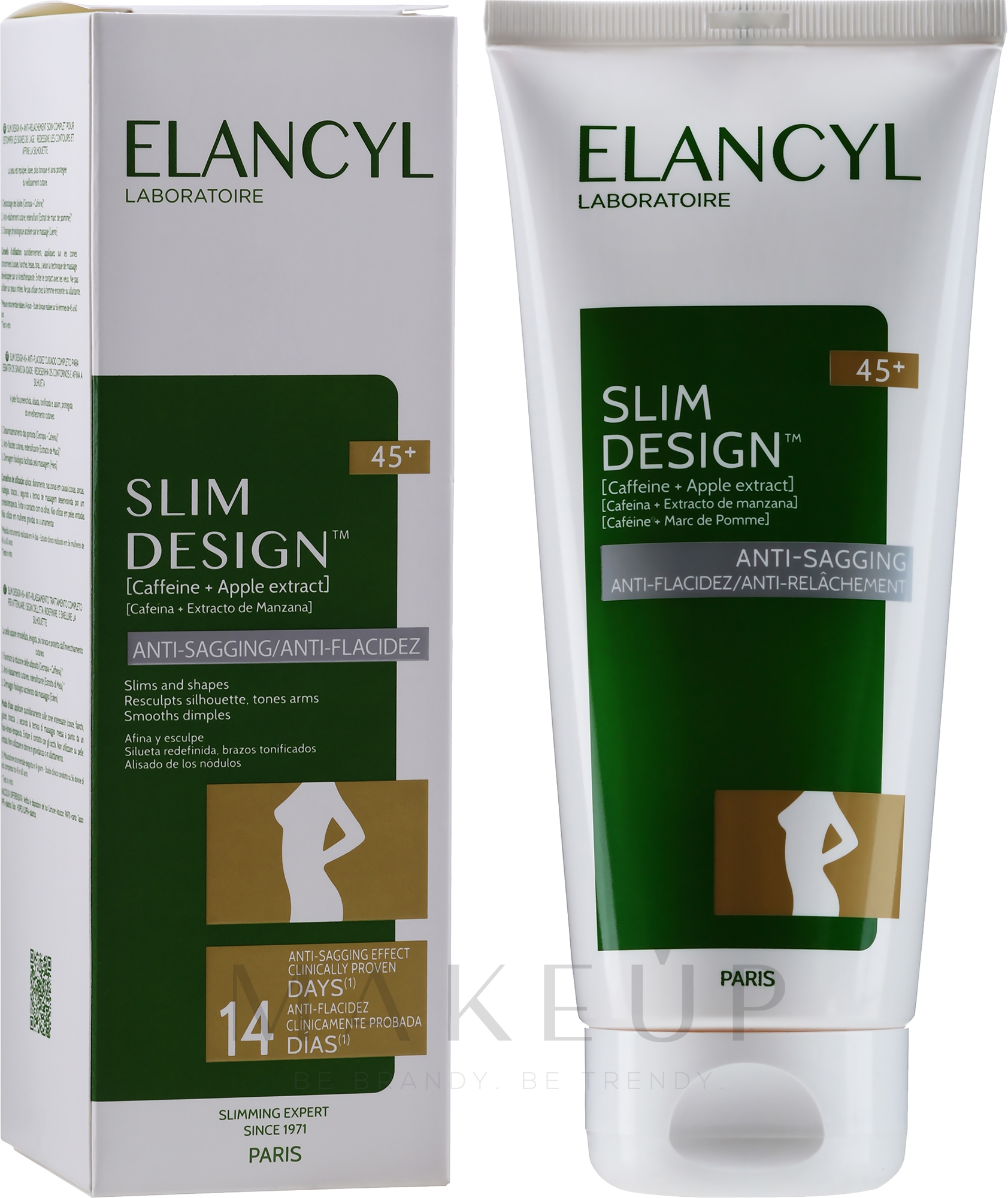 Anti-Cellulite Körpercreme mit Koffein und Apfelextrakt 45+ - Elancyl Slim Design 45+ Cream — Bild 200 ml