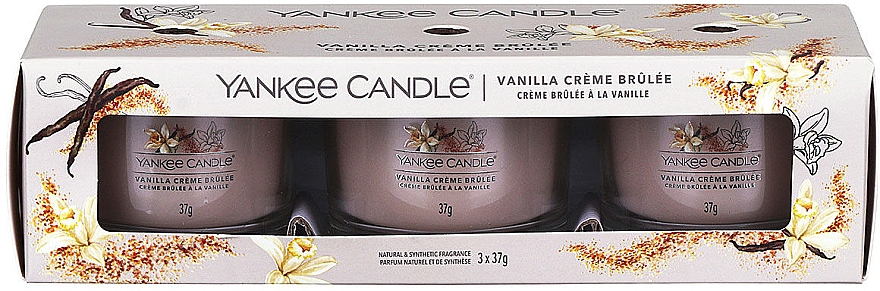 Duftkerzen-Set Vanille-Creme-Brulée - Yankee Candle Vanilla Creme Brulee (candle/3x37g) — Bild N1