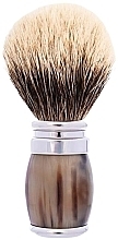 Rasierpinsel - Plisson Horn And Chrome Finish & European Grey Shaving Brush — Bild N1