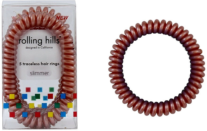 Spiral-Haargummis 5 St. Bronze - Rolling Hills 5 Traceless Hair Rings Slimmer Bronze — Bild N1