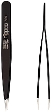 Pinzette mit scharfen Spitzen 9,5 cm schwarz  - Nippes Solingen Tweezer 729  — Bild N1